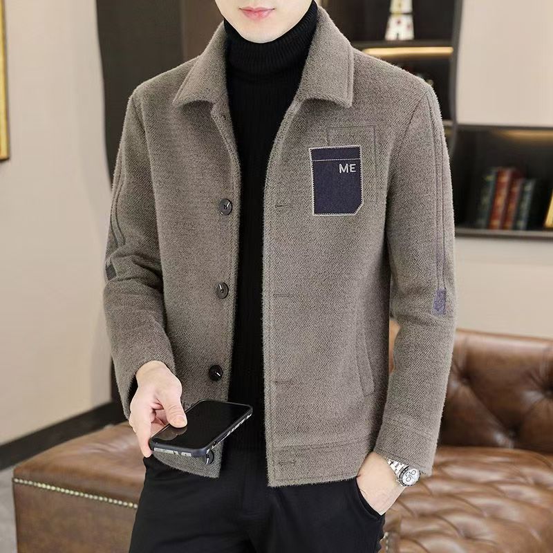 Woolen Jacket for Men, New Style, Fashionable, Retro, Trendy, Lapel Jacket, Stylish and Handsome, Autumn and Winter Casual Versatile Jacket Woolen Jacket for Men, New Style, Fashionable, Retro, Trendy, Lapel Jacket, Stylish and Handsome, Autumn and Winter Casual Versatile Jacket