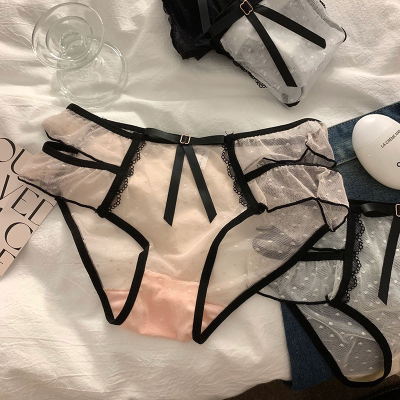 Pure Japanese girl low waist mesh lace underwear women's sweet new sexy underwear women