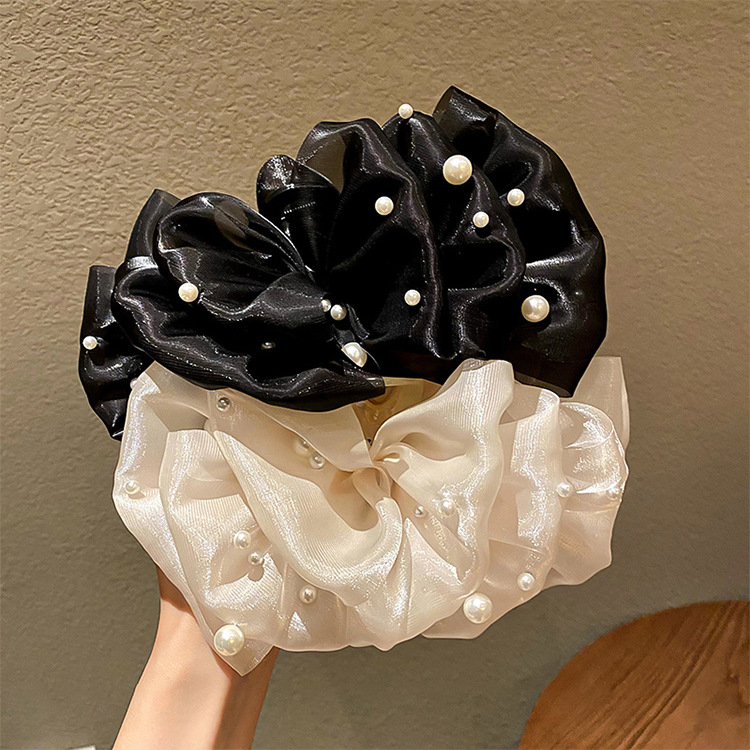 Solid Color, Knot, Butterfly, Bow Knot, Fish, Shark Pattern Women's Gender Elegant Women's Solid Color Knot Butterfly Gauze Handmade Pearl Hair Claws