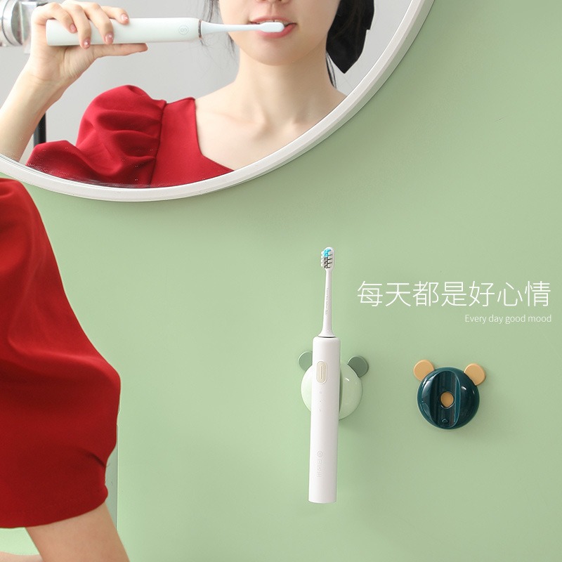 Luz del hogar de lujo cepillo de dientes titular de succión magnética cepillo de dientes eléctrico titular baño Punch-libre almacenamiento rack pareja cepillo de dientes titular