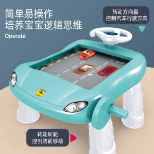 Cross-border children's racing game machine boys simulation car driving electric steering wheel avoid board game toys