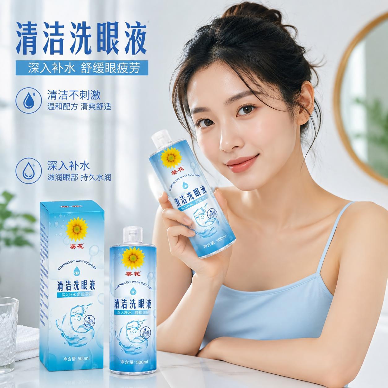 葵花 清洁洗眼液 温和配方水润深层清洁眼部护理液 现货 温和护理