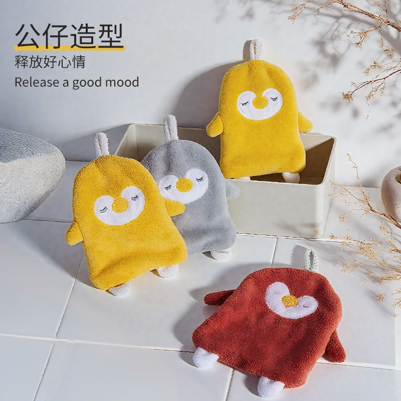 Coral polar toalla de mano creativa colgando toalla de mano Linda toalla absorbente toalla de mano engrosada toalla de mano del hogar al por mayor