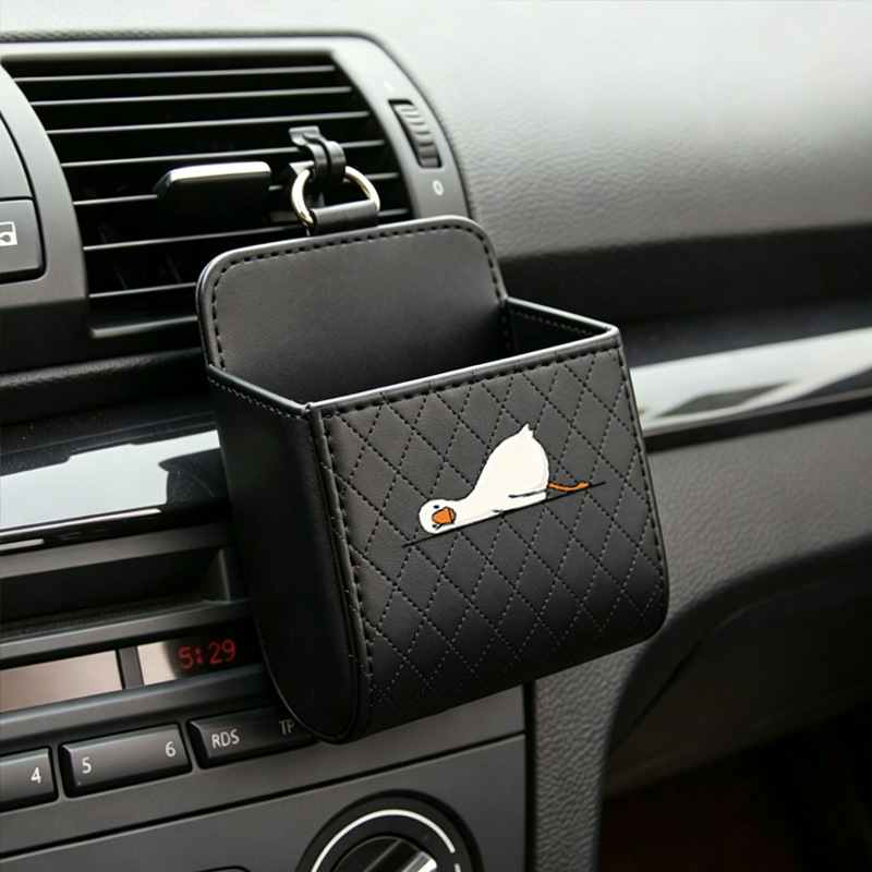 Lying Duck Car Air Vent Storage Box Hanging Bag Car Interior Decoration Creative Cartoon Car Storage Organizer Bag