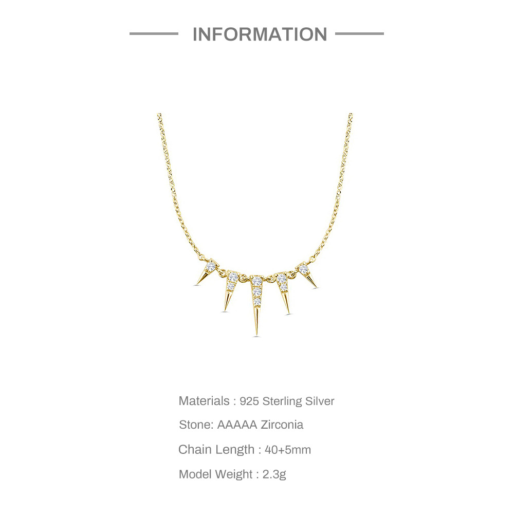 Fashion Geometric Sterling Silver Inlaid Zircon Necklace