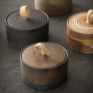 Free Shipping Custom Logo Vintage Storage Jar Awakening Tea Jar Moisture-proof Sealed Household Scented Tea Warehouse Coarse Pottery Tea Jar Ceramic