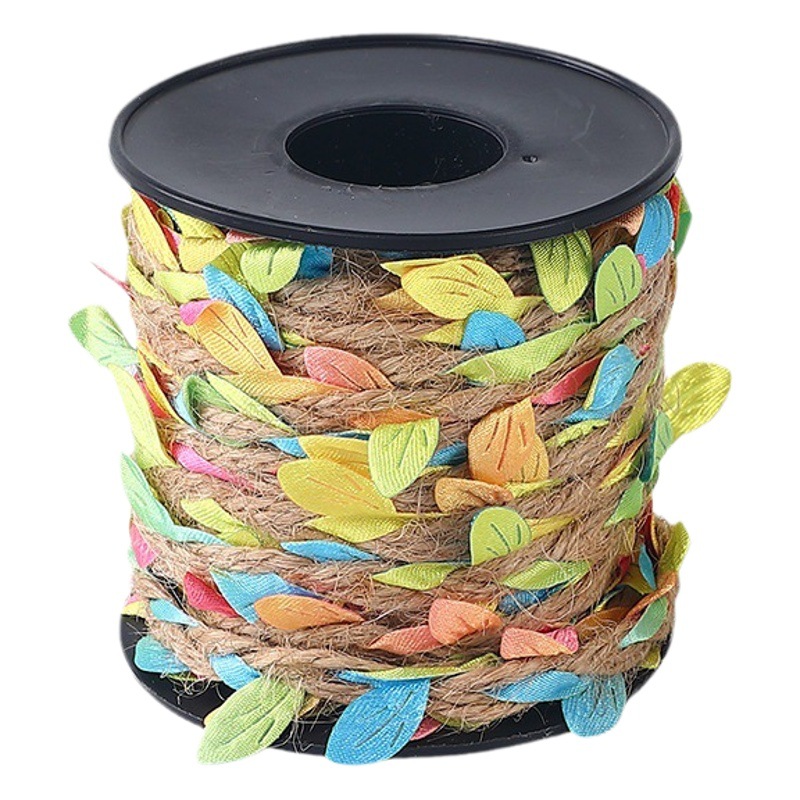 Mori adornos colorido cuerda de cáñamo hecho a mano material de bricolaje deja cuerda de ratán pared decorativa tejida a mano creativa