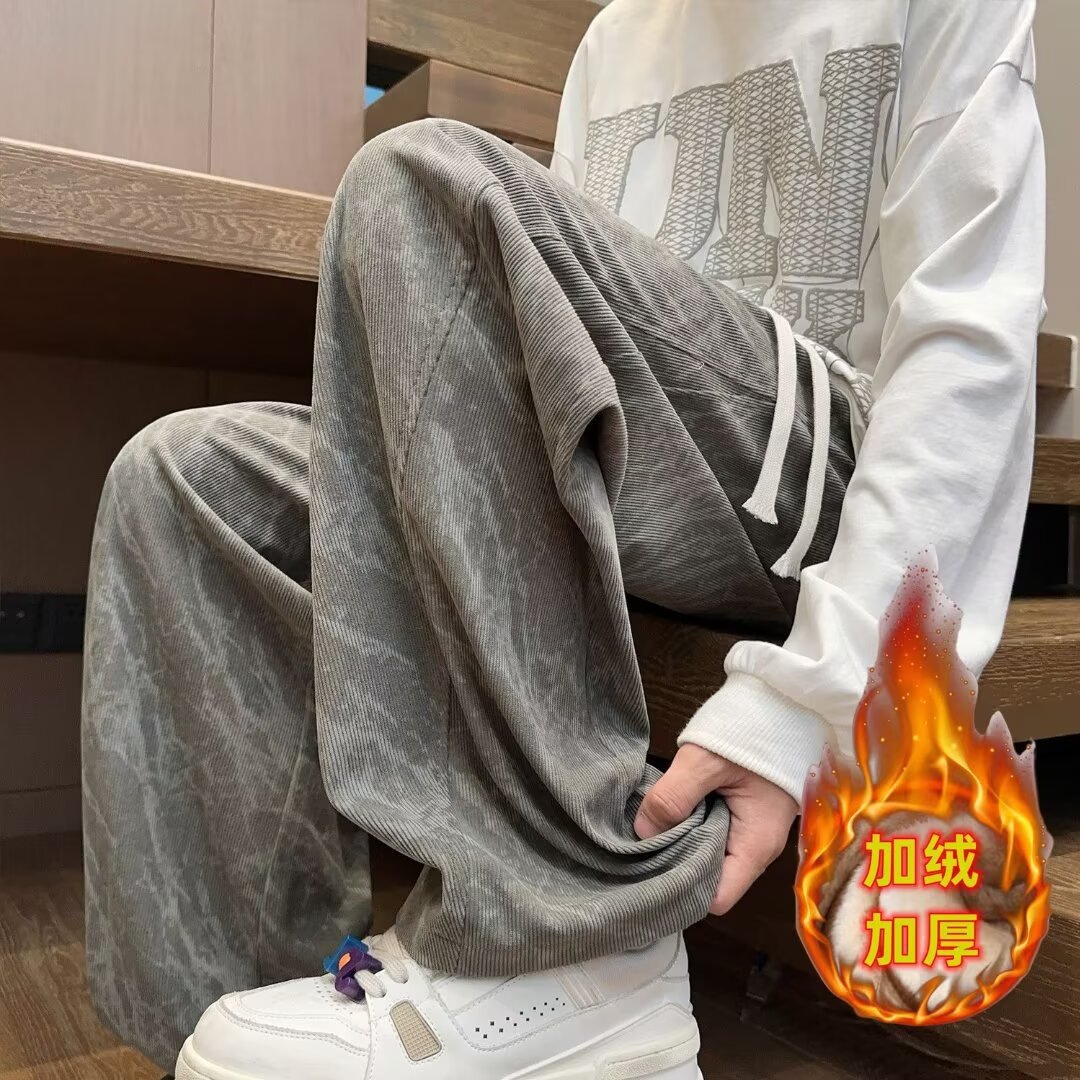 Pantalones de paracaídas de mecha de lámpara para hombres primavera y otoño 2024 pantalones de paracaídas sueltos pantalones de piernas largas tendencia de herramientas de estilo