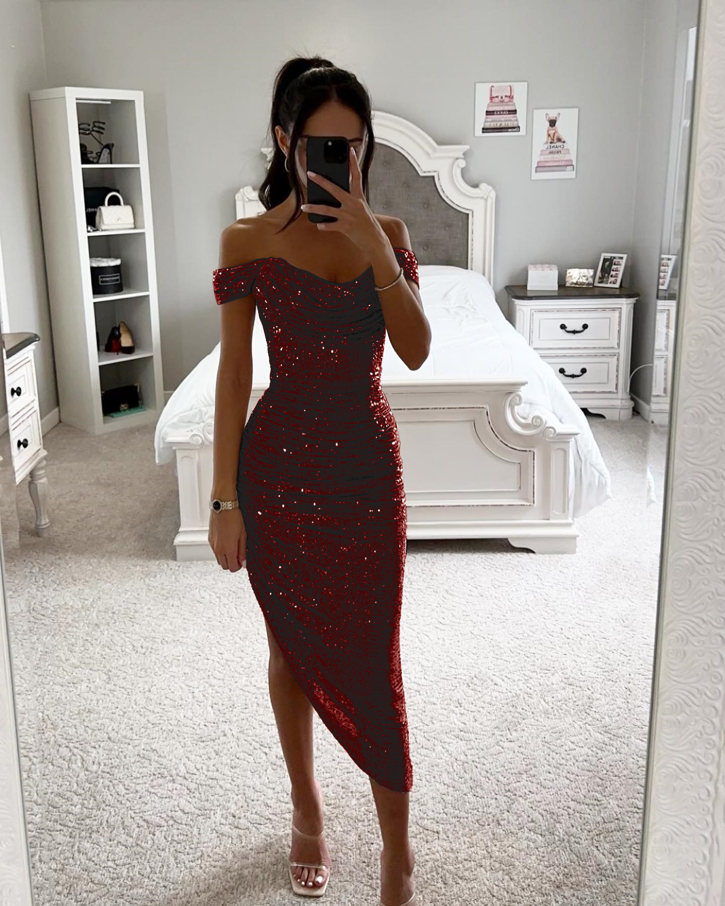 Naiste kokteilikleit litrite ja tõmblukuga pidulik kleit_voghion.com