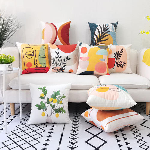New Nordic Geometric Abstract Print Simple Bed Headboard Sofa Car Cushion Cover Without Insert