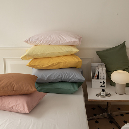 Autumn and winter 80 count pure cotton thickened brushed single piece fitted sheet ins simple style solid color 100 pure cotton bed cover single product wholesale