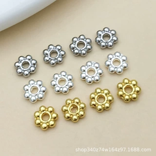 18k镀金雪花隔珠隔片手工diy强保色手链串珠项链流苏饰品配件批发