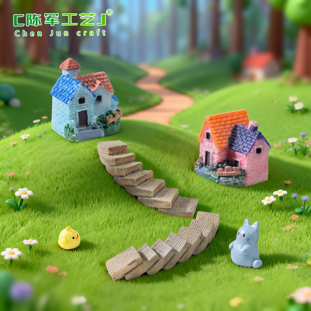 마이크로 풍경 시뮬레이션 계단 곡선 산책로 계단 산책로 DIY 수지 장식품 Zakka 크리 에이 티브 장식품