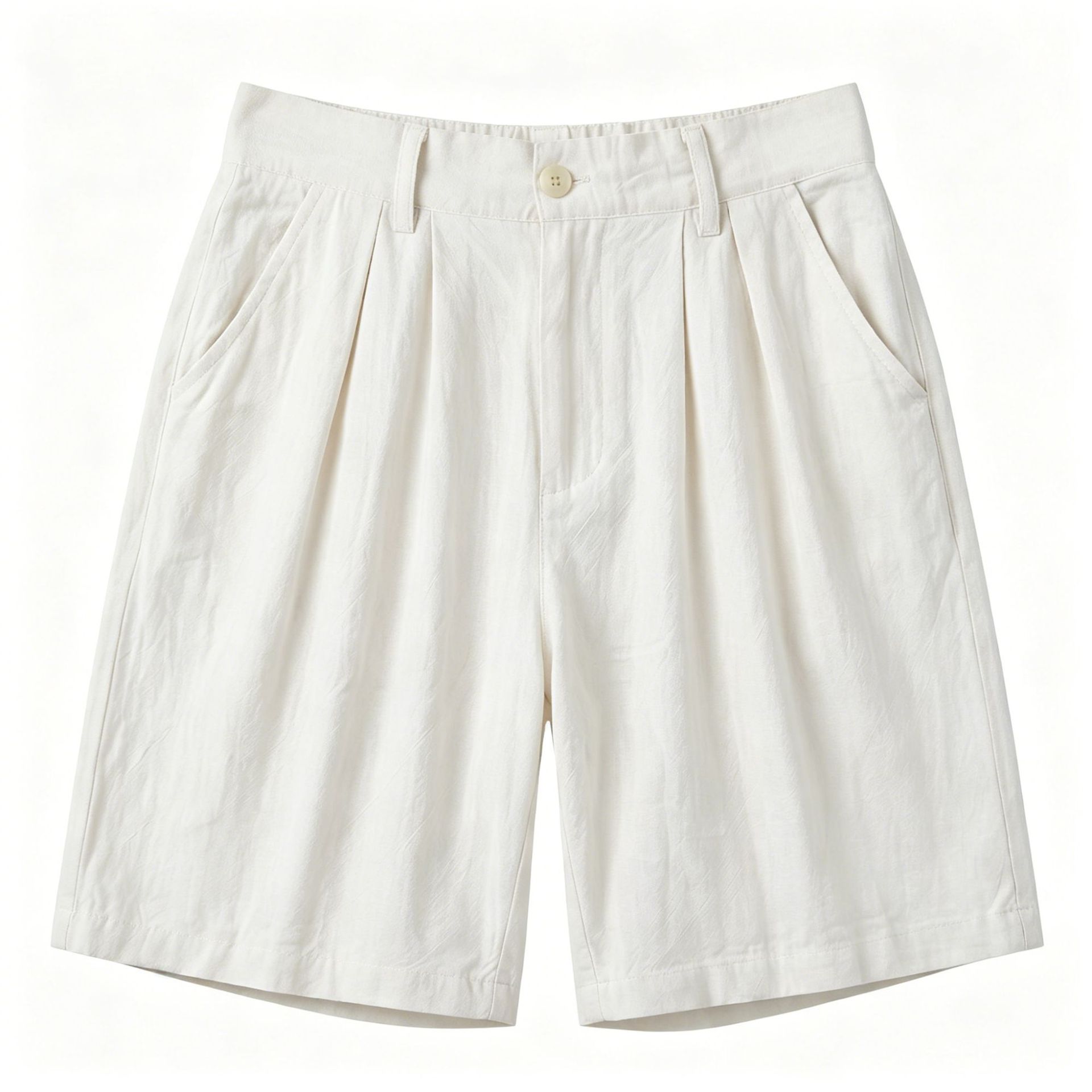 Vêtements pour hommes - Short en lin coupe ample et respirant, pantalon habillé décontracté mi-long style resort, polyvalent, en coton et lin_voghion.com