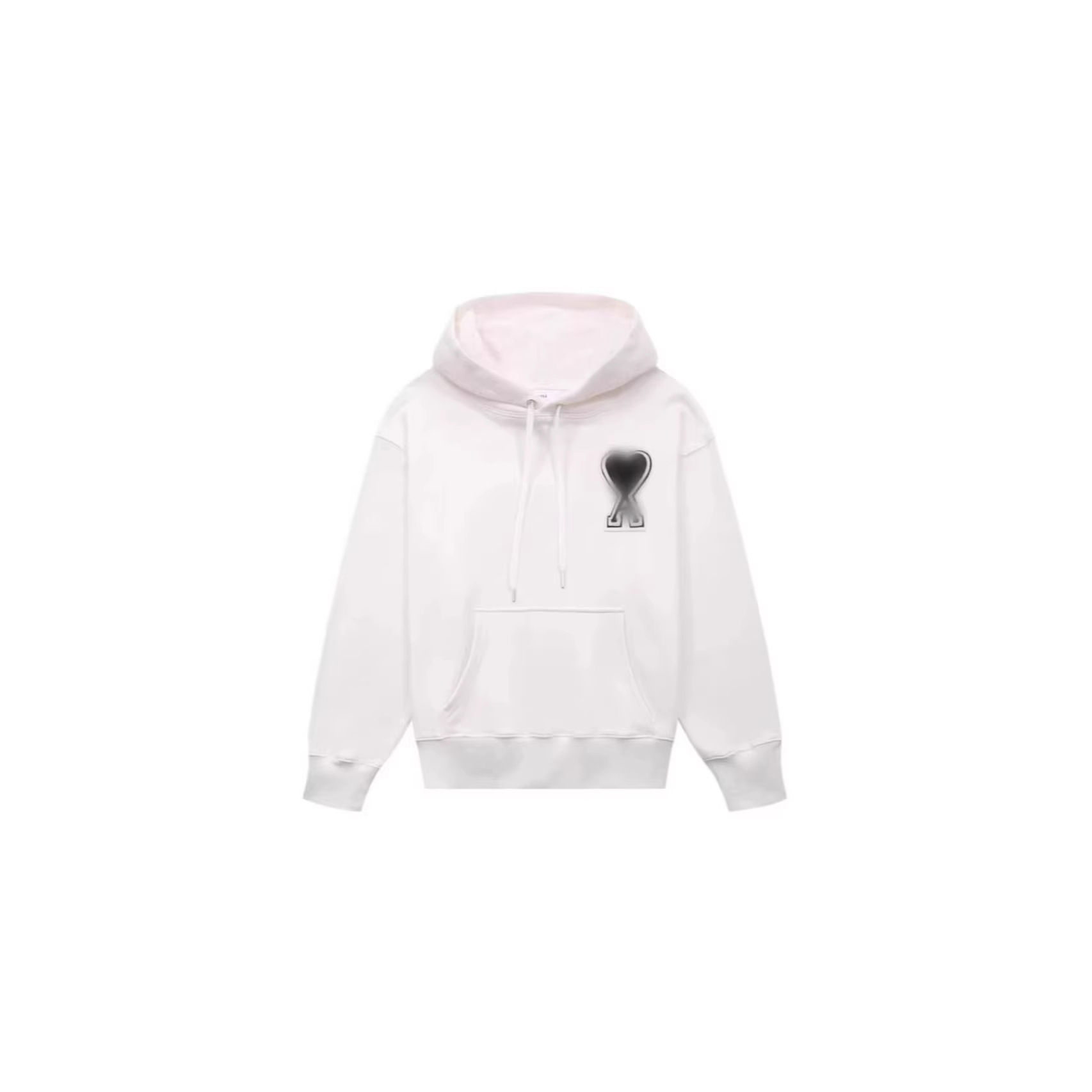 Ami Paris Heart Logo Hoodie White