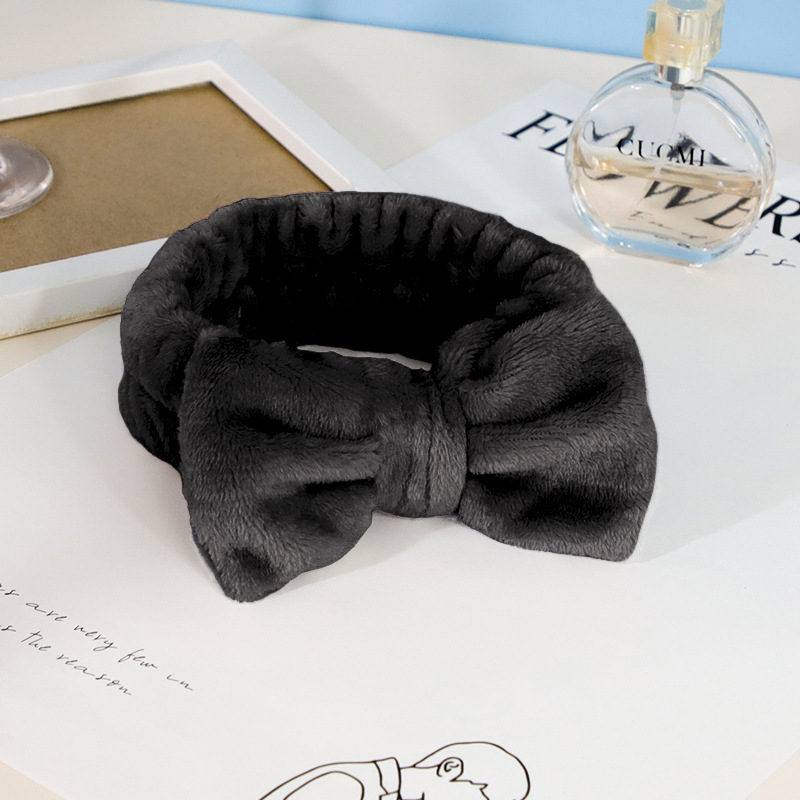 Arco de las mujeres de lavado de la cara absorbente banda de pelo correa de muñeca de terciopelo coral borde ancho diadema accesorios para el cabello tocado diadema