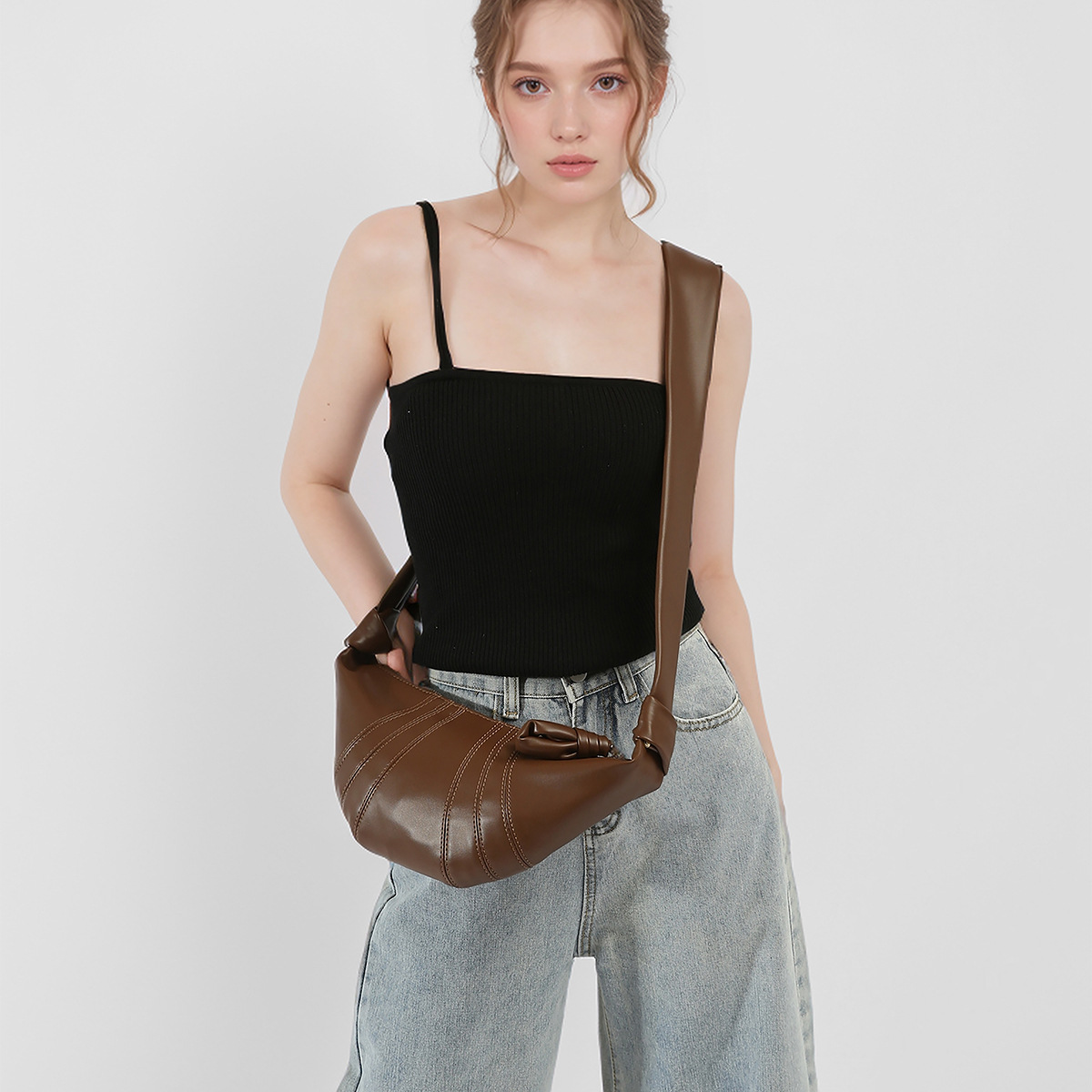 Women's Bags Niche High-end Texture Stitching French Fashion Dumpling Bag Soft Leather _voghion.com