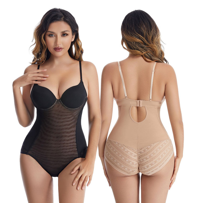 Cross-border large size jumpsuit with steel ring bra body-shaping suit 4 steel bones abdomen-tucking waist-lifting buttocks enhanced version of the body