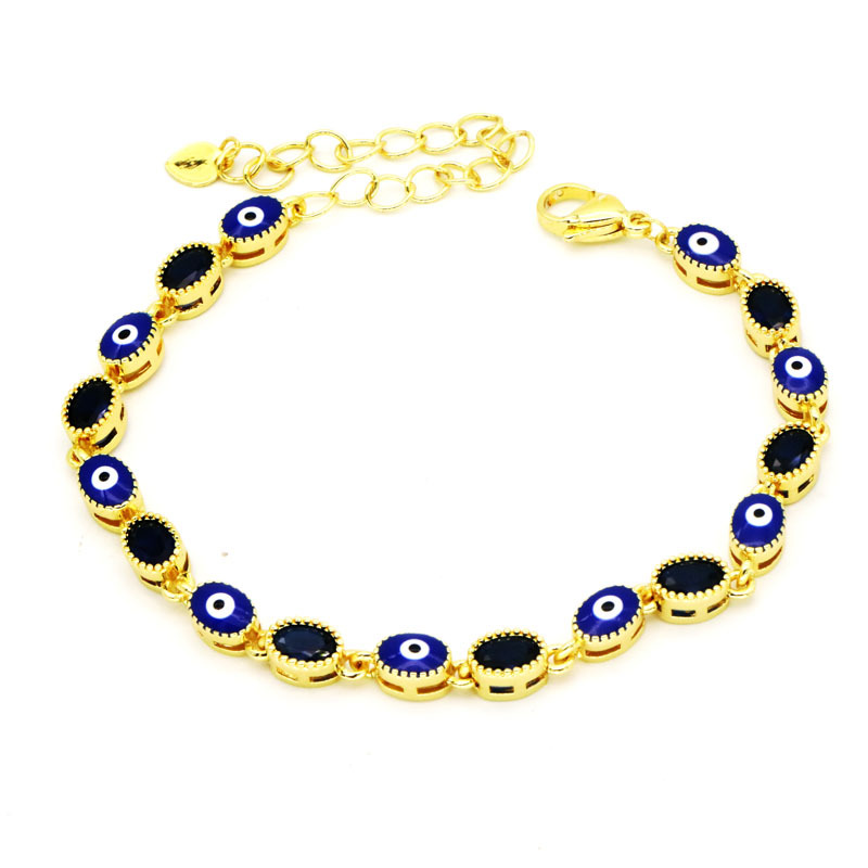 Fashion Devilu0027S Eye Copper Inlay Zircon Bracelets 1 Piece