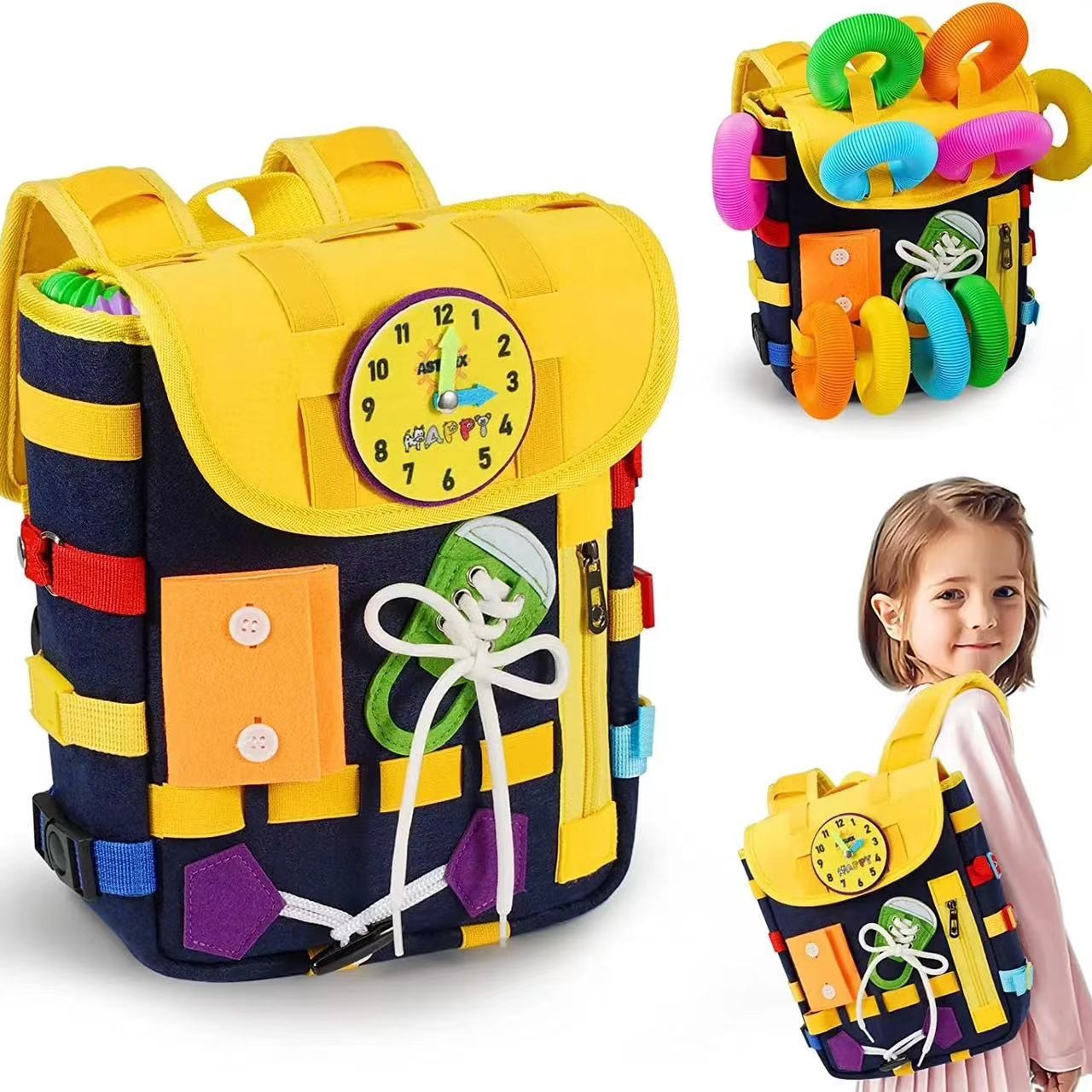 Amazon nuevo fieltro juguete de los niños mochila educación de la primera infancia habilidad actividad tablero de fieltro tablero de aprendizaje