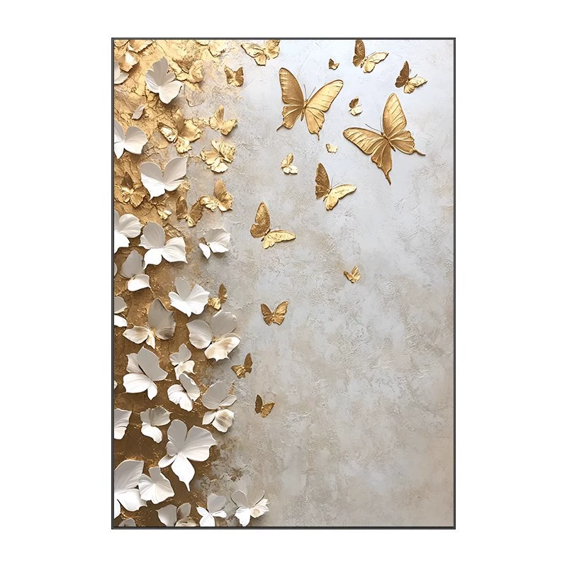 Golden wall modern and minimalistic sofa with butterfly