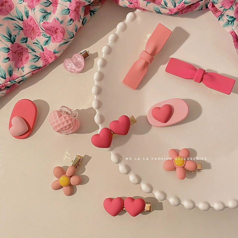 Fuchsia hairgrip, bangs, hairpins, cute hair accessory, 2024 years