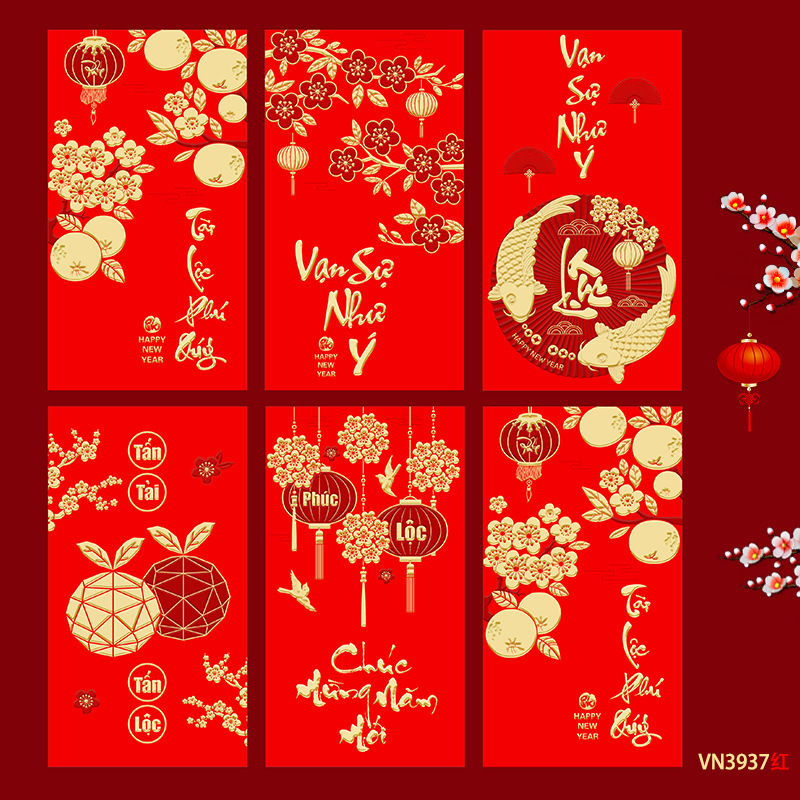 臻婷厂家2026新款越南文红包春节卡通马生肖新年大号利是封袋批发|undefined