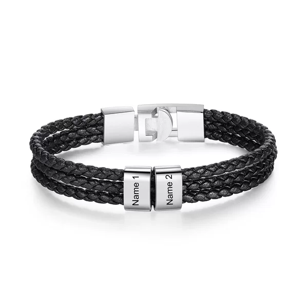 Three-layer black engraving + 2-section steel buckle