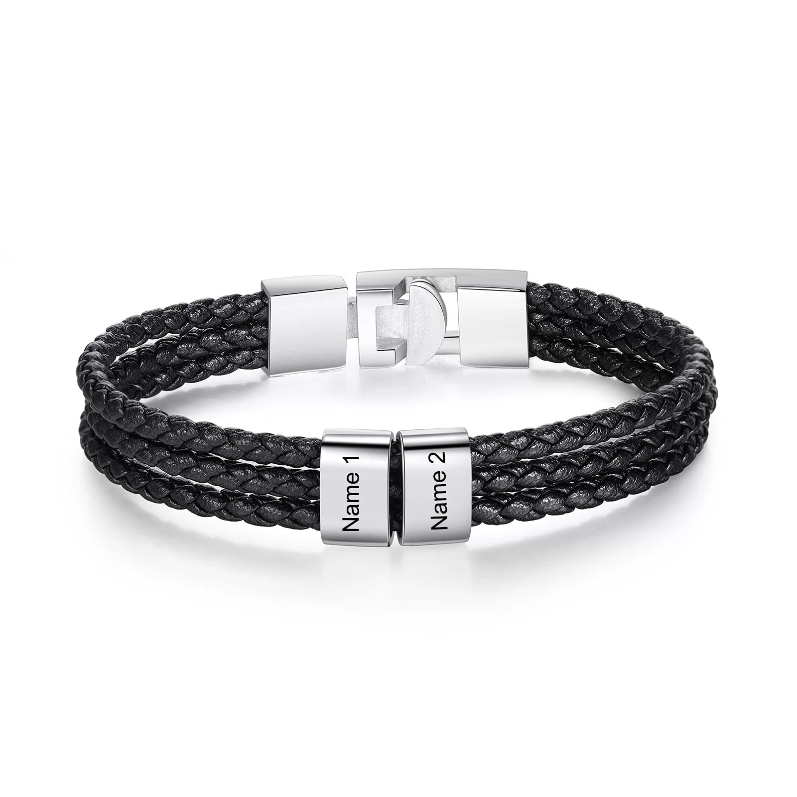 Black bracelet stainless steel
