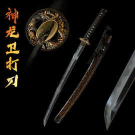 高端手工外贸日本刀胁差短刀覆土烧刃东洋居合道wakizashi未开刃