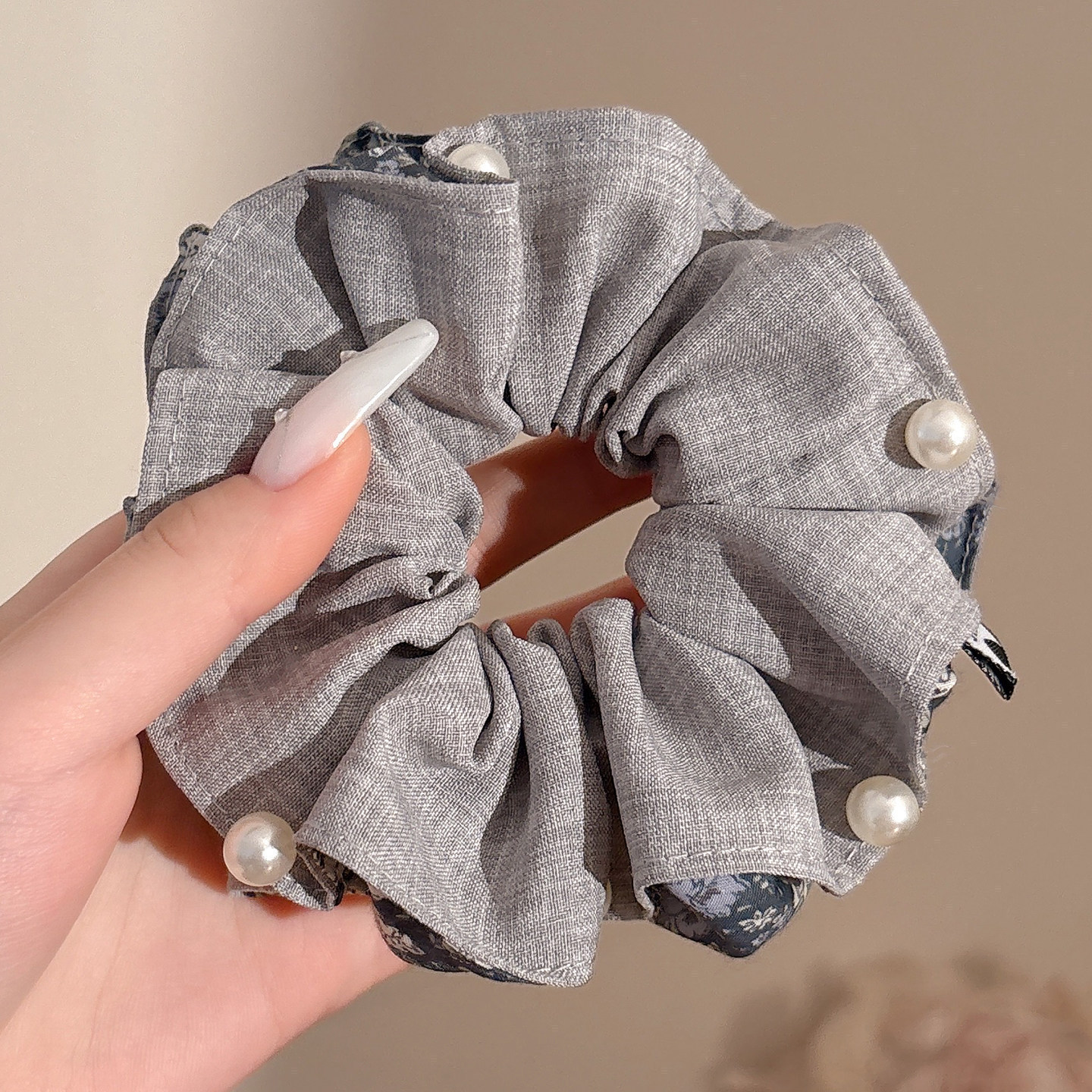 Coletero Scrunchie de Encaje con Flor de Alta Elasticidad para Mujer