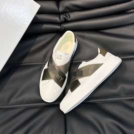 G家广州货欧洲新款牛皮男士百搭透气休闲板鞋脚蹬时尚小白鞋跨境