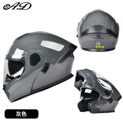Motosiklet dəbilqələri — Certified, Winter Flip-Up Helmet - m55-56-head-circumference-gray-3cdot-certified-hd-mirror