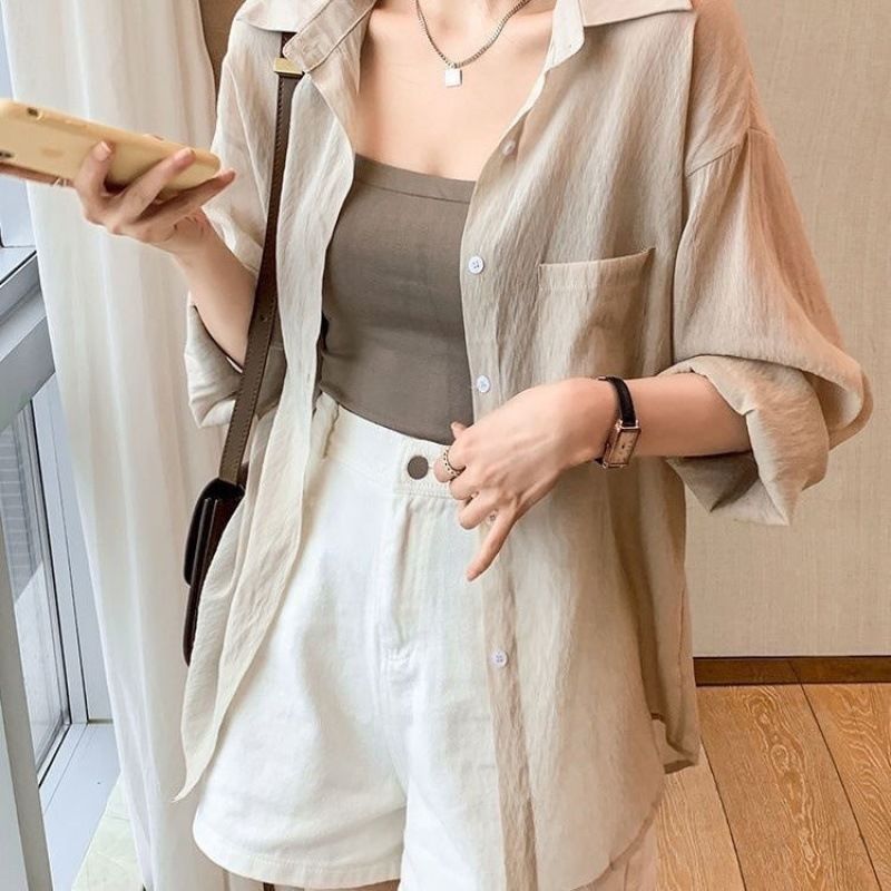 白色防晒衬衫女2025春款天丝气质衬衣感法式上衣外套厂家严选跨境|undefined
