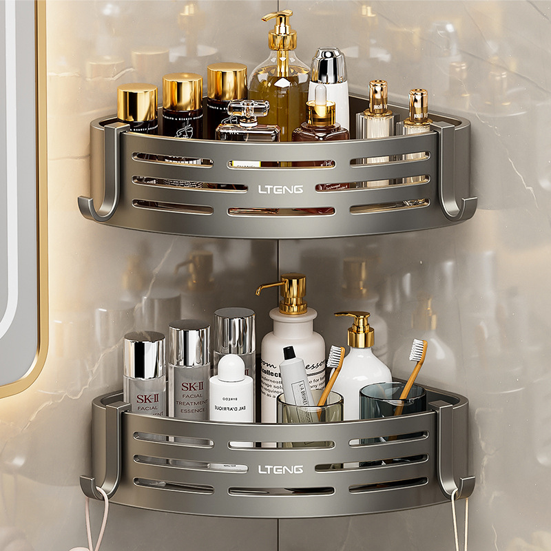 Toilet Storage Rack Non-perforated Seamless Sticker Bathroom Tripod Toilet Toilet Washstand Wall-mounted Storage Corner