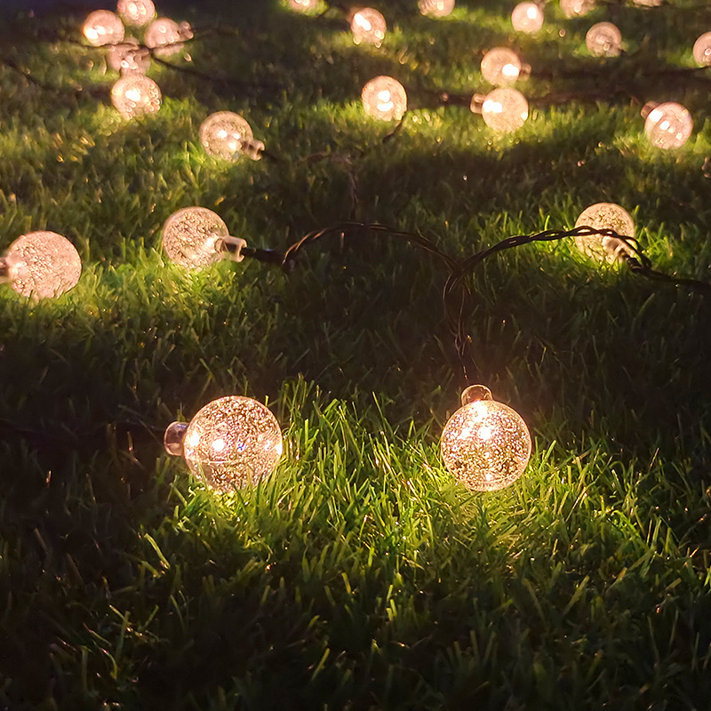 户外防水太阳能led气泡泡球灯串彩灯闪灯串灯满天星氛围装饰灯