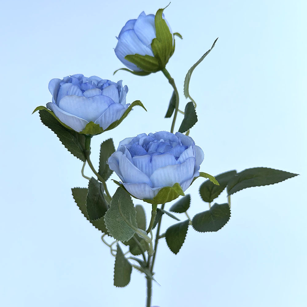 Artificial Flower Spring Single 3-head Peony Table Flower Japanese and Korean Small Fresh Flower bouquet Hotel Decoration Juanhua Rose_voghion.com