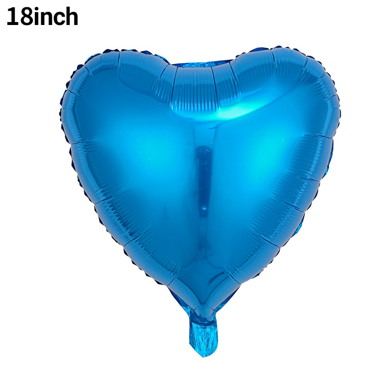 Globo de aluminio en forma de corazón de un solo color de 18 pulgadas para decoración de bodas y el Día de San Valentín, globo liso en forma de corazón para el Festival Qixi para la decoración de la sala de bodas.