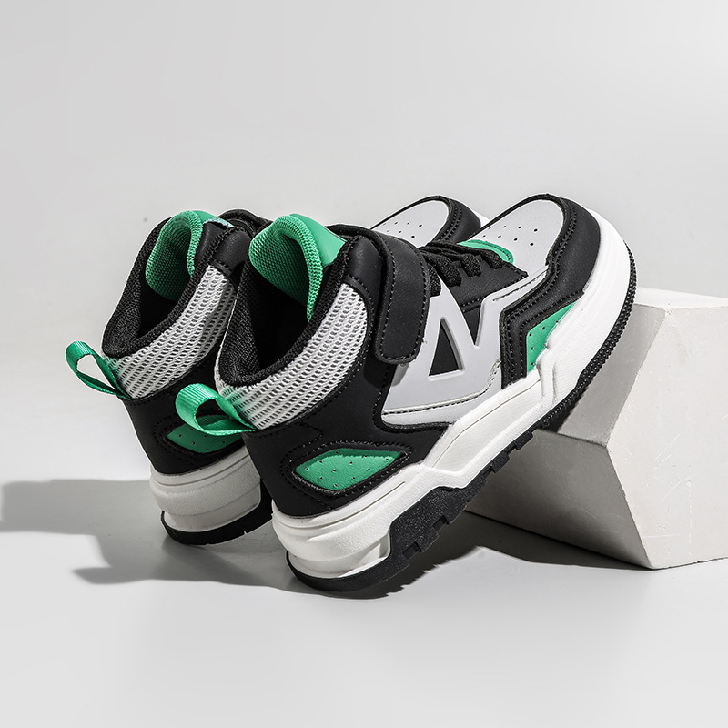 Hochwertige Kinder High Top Sportschuhe Aus Leder Mit Sohle_voghion.com