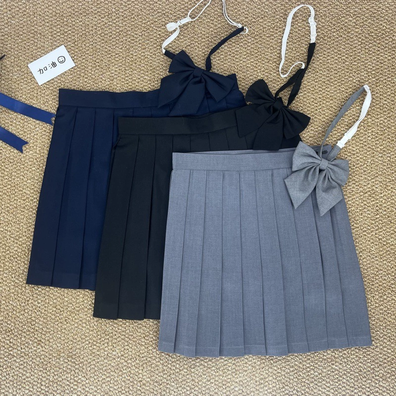 Оригинальная сплошная плиссированная юбка JK Школьный смысл Студенческая юбка Базовая юбка Десять плиссированная юбка с высокой талией