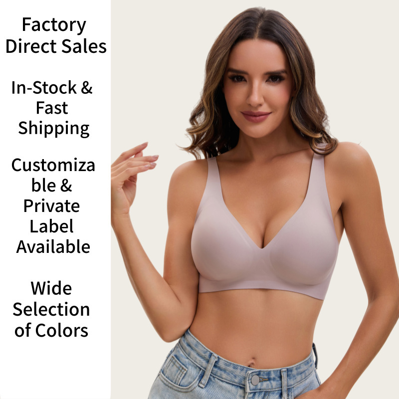 Cross-Border Exclusive Foreign Trade Women's Popular Seamless Wireless Comfortable Full-Cup Bra Amazon Hot Sale in Stock