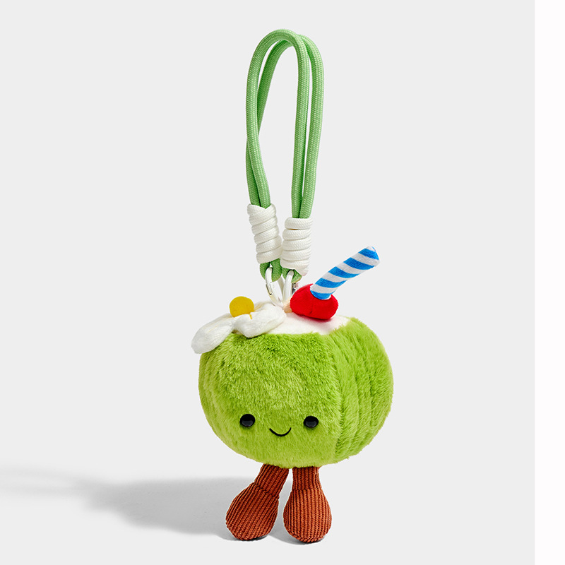 Divertido lindos coco peluche muñeca bolsas de llaves colgante muñeca colgante bolsas de regalo creativas colgante muñeca