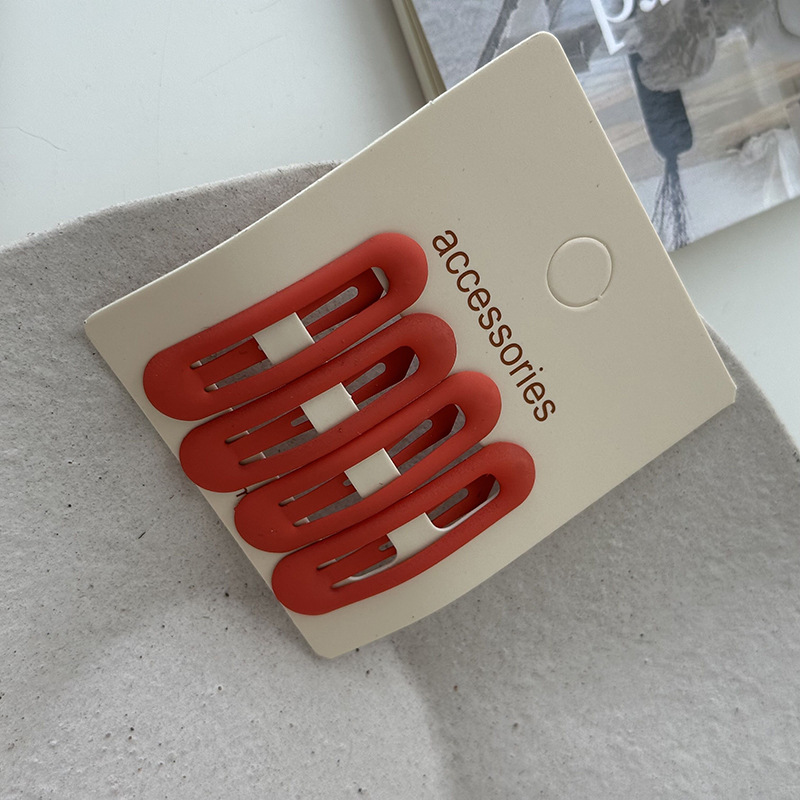 Cremefarbene Ovale Haarspangen Set 4 Tlg Matte Pony Haarclips_voghion.com