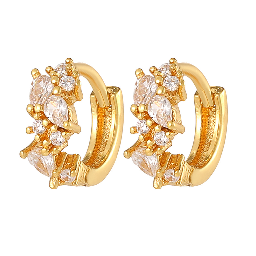 Estaciones independientes venta caliente de la nueva moda de las mujeres pendientes de cobre chapado en oro 18K ins geometría fría viento pendientes marea