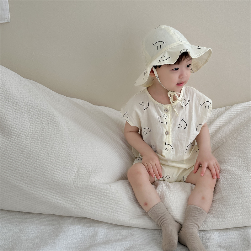 Ropa de verano para niños, estilo delgado, novedad 2026, ropa de verano para niños, estilo coreano, ropa infantil, mono sencillo y lindo para bebé