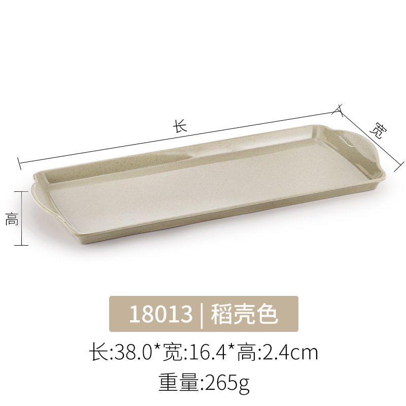 Super grueso A5 bandeja de melamina comercial rectangular con mango plato de comedor de jardín de infantes de plástico pan de exhibición plato de doble oreja