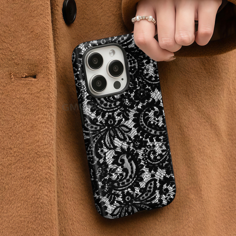 Cross-Border Hot-Selling Lace Trim Two-In-One Film Case for Apple 15 iPhone 17Pm Anti-Drop Shell