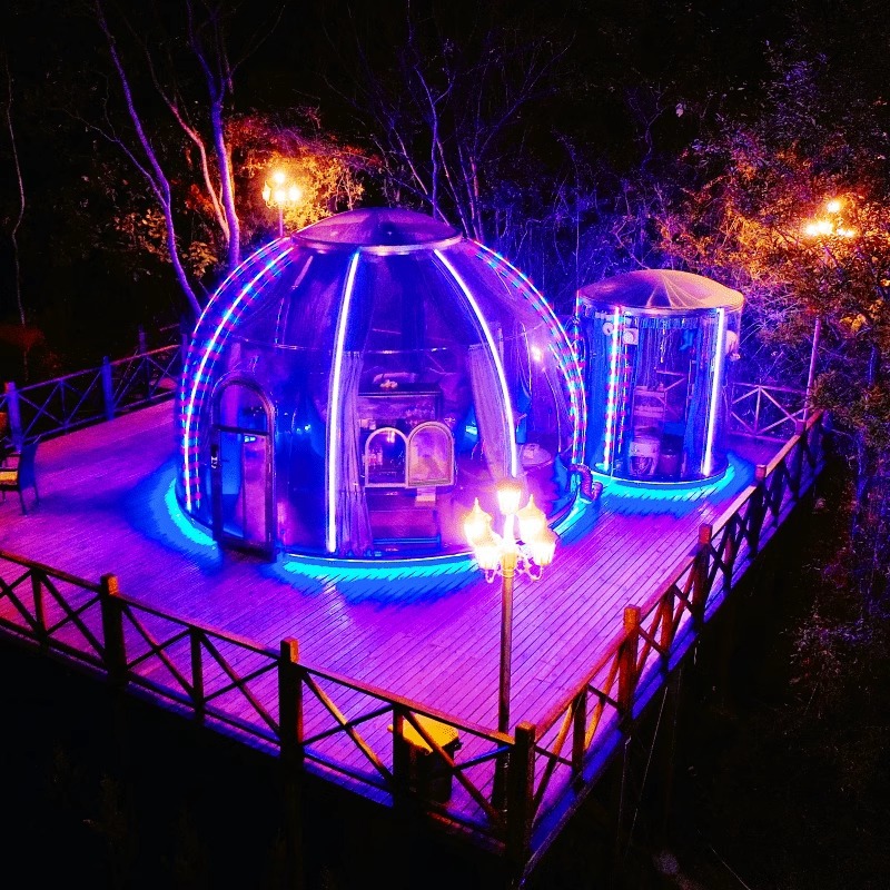 Fabricantes de casas privadas PC Star Vacancy Mobile Scenic Spot Camping Spherical Tent Villa al aire libre Residency Bubble House