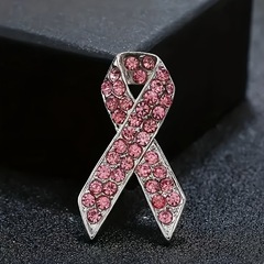 国境を越えて人気のある服装のアイデアファッションhivの宣伝標識がいっぱいになったピンクのリボンブローチのアクセサリー卸売り