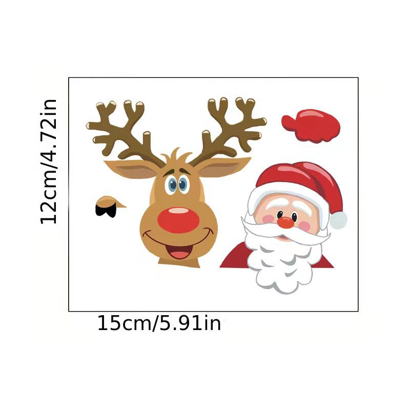 8g Weight Wall Sticker Home Textiles & Decor Type PVC Material Christmas Festival Christmas Tree, Snowman, Elk Pattern Cute Style Christmas Cute Christmas Tree Snowman Elk PVC 2